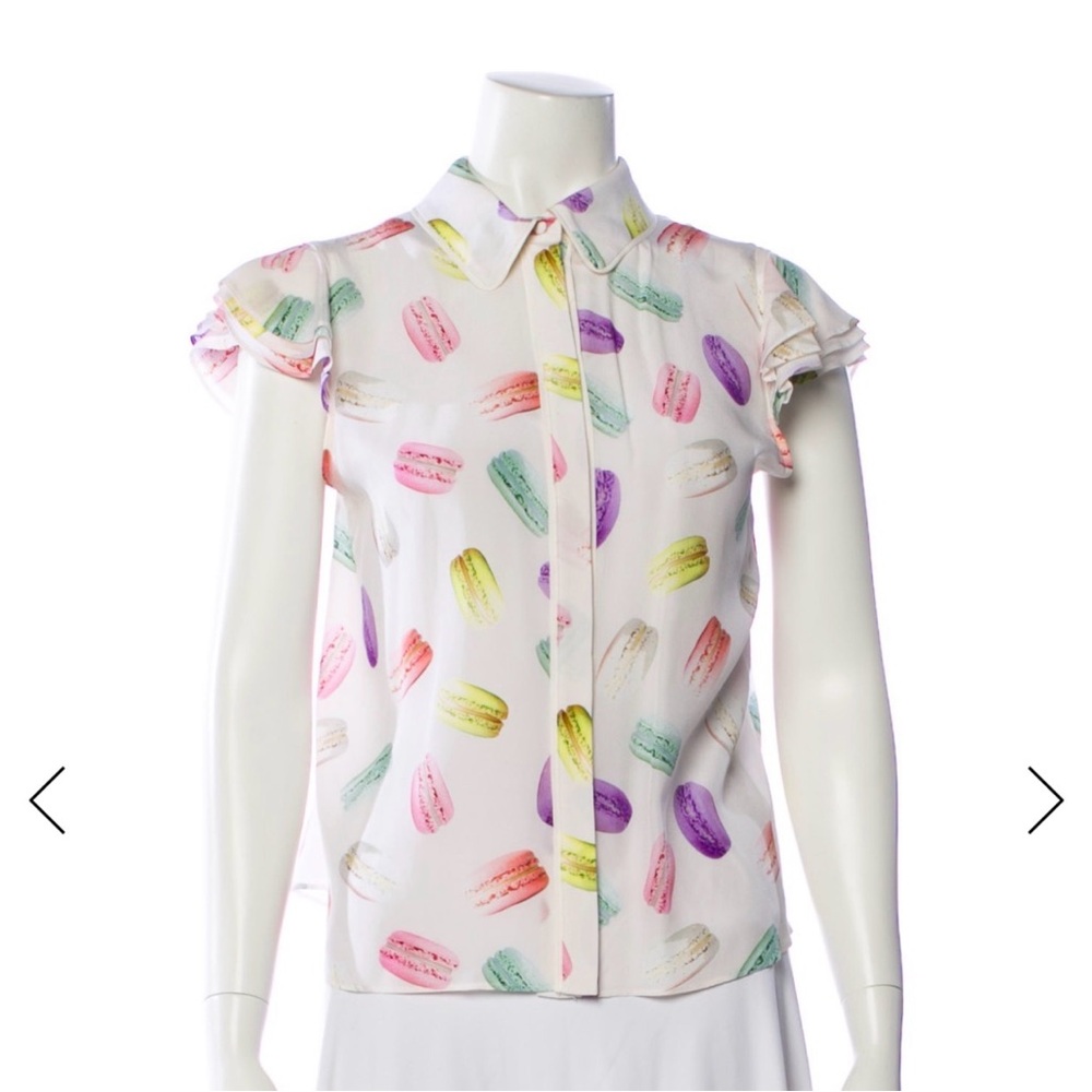 WANTED/ISO: Alice + Olivia Button-Up Blouse Macaron Print